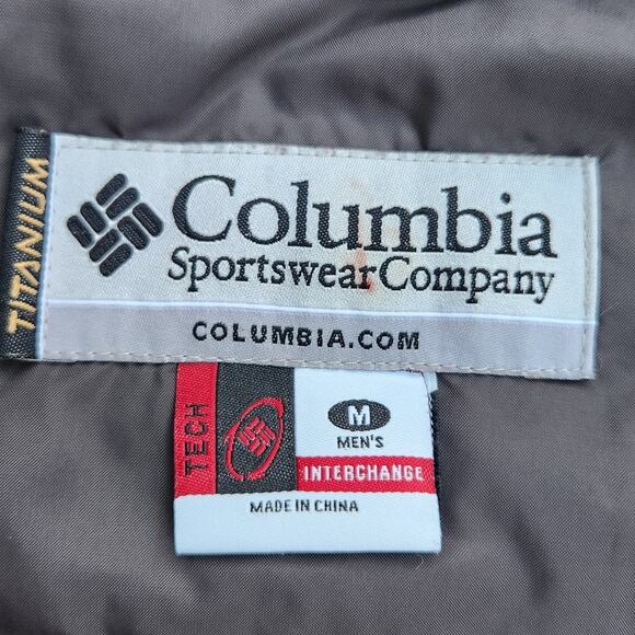 Columbia Puffer Jacket Mens M Black Fullzip Tech Interchange Titanium Mock Neck - Picture 4 of 5